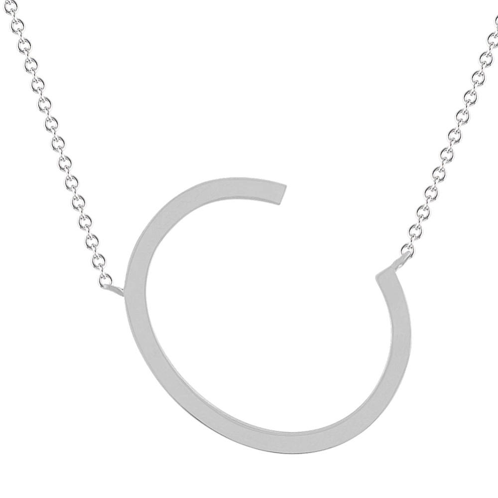 Shane Co Sterling Silver C Initial Necklace